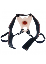 Телесный полый страпон на ремешках - 16,5 см. - Boys of Toys - купить с доставкой в Ноябрьске