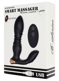 Черный L-образный вибромассажер простаты с пультом ДУ - Boys of Toys - в Ноябрьске купить с доставкой