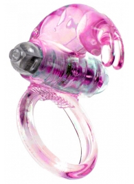 Розовое эрекционное виброкольцо с клиторальным зайчиком - Boys of Toys - в Ноябрьске купить с доставкой