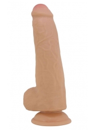 Телесный фаллоимитатор с подвижной кожей Draco - 23,3 см. - Baile