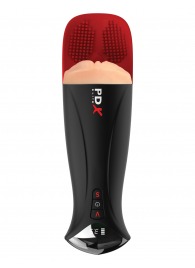 Телесный мастурбатор-вагина в черной колбе с вибрацией Fuck-O-Matic Pro XL - Pipedream - в Ноябрьске купить с доставкой