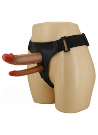 Темно-бежевый фаллопротез для двойного проникновения - 17,5 см. - Baile - купить с доставкой в Ноябрьске