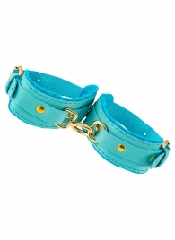 Голубые двуслойные кожаные оковы - Pecado - купить с доставкой в Ноябрьске