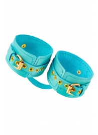 Голубые однослойные кожаные оковы - Pecado - купить с доставкой в Ноябрьске