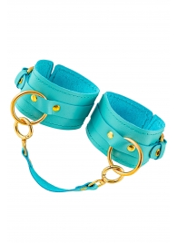 Голубые однослойные кожаные оковы - Pecado - купить с доставкой в Ноябрьске
