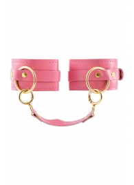 Розовые однослойные кожаные оковы - Pecado - купить с доставкой в Ноябрьске