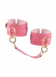 Розовые однослойные кожаные оковы - Pecado - купить с доставкой в Ноябрьске