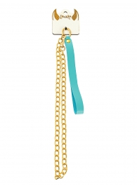 Голубой кожаный поводок с карабином для ошейника - 80 см. - Pecado - купить с доставкой в Ноябрьске