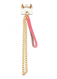 Розовый кожаный поводок с карабином для ошейника - 80 см. - Pecado - купить с доставкой в Ноябрьске