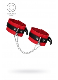 Красно-черные мягкие оковы с одним ремешком и люверсами - Pecado - купить с доставкой в Ноябрьске