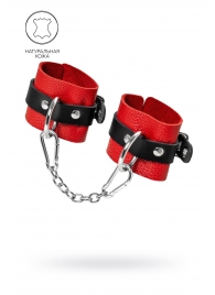 Красно-черные мягкие наручники с одним ремешком с люверсами - Pecado - купить с доставкой в Ноябрьске