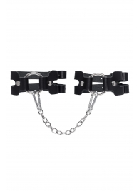Черные кожаные оковы из двух ремешков - Pecado - купить с доставкой в Ноябрьске