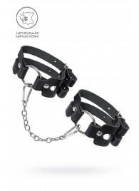 Черные кожаные оковы из двух ремешков - Pecado - купить с доставкой в Ноябрьске