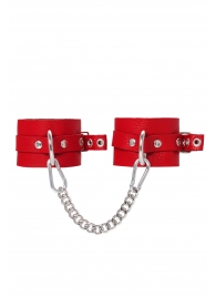 Красные мягкие кожаные оковы с люверсами - Pecado - купить с доставкой в Ноябрьске