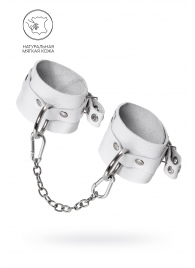Белые мягкие кожаные оковы с люверсами - Pecado - купить с доставкой в Ноябрьске