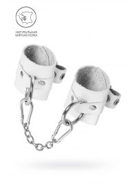 Белые мягкие кожаные наручники с люверсами - Pecado - купить с доставкой в Ноябрьске