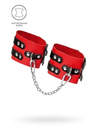 Красно-черные мягкие оковы с двумя ремешками с люверсами - Pecado - купить с доставкой в Ноябрьске