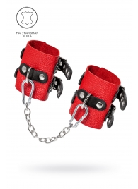 Красно-черные мягкие наручники с двумя ремешками с люверсами - Pecado - купить с доставкой в Ноябрьске