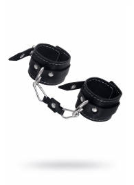 Черные двухслойные наручники с белой строчкой - Pecado - купить с доставкой в Ноябрьске