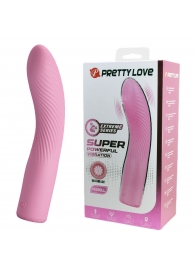 Розовый изогнутый вибромассажёр Kissell - 16,1 см. - Baile