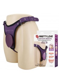 Фиолетовые трусики харнесс с платформой Caludio III - Baile - купить с доставкой в Ноябрьске