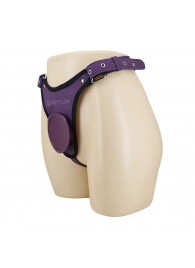 Фиолетовые трусики харнесс с платформой Caludio III - Baile - купить с доставкой в Ноябрьске