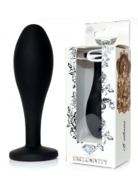 Черная анальная втулка с прозрачным кристаллом - 9,2 см. - Boys of Toys