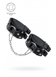 Черные кожаные оковы с двумя ремешками - Pecado - купить с доставкой в Ноябрьске