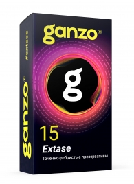 Презервативы анатомической формы с точечной и ребристой структурой Ganzo Extase - 15 шт. - Ganzo - купить с доставкой в Ноябрьске