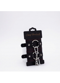 Черно-красные кожаные наручники - Crazy Handmade - купить с доставкой в Ноябрьске