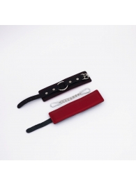 Черно-красные кожаные наручники - Crazy Handmade - купить с доставкой в Ноябрьске