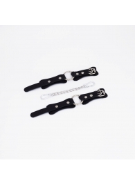 Черные кожаные наручники с кольцом - Crazy Handmade - купить с доставкой в Ноябрьске