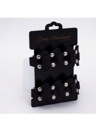 Черные кожаные наручники из звеньев - Crazy Handmade - купить с доставкой в Ноябрьске