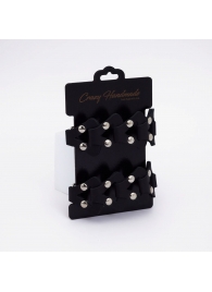 Черные кожаные оковы из звеньев - Crazy Handmade - купить с доставкой в Ноябрьске