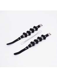 Черные кожаные оковы из звеньев - Crazy Handmade - купить с доставкой в Ноябрьске