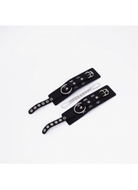 Черные кожаные наручники Sex - Crazy Handmade - купить с доставкой в Ноябрьске