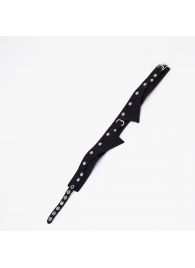 Черный однослойный кожаный ошейник с имитацией воротничка - Crazy Handmade - купить с доставкой в Ноябрьске