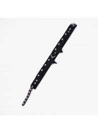 Черный однослойный кожаный ошейник с имитацией фигурного воротничка - Crazy Handmade - купить с доставкой в Ноябрьске