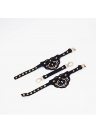 Черные оковы с золотистой фурнитурой - Crazy Handmade - купить с доставкой в Ноябрьске