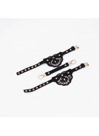 Черные оковы с золотистой фурнитурой - Crazy Handmade - купить с доставкой в Ноябрьске