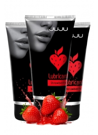Набор из 3 съедобных лубрикантов JUJU со вкусом клубники - JuJu - купить с доставкой в Ноябрьске