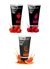 Набор из 3 съедобных лубрикантов JUJU (клубника, малина, грейпфрут) - JuJu - купить с доставкой в Ноябрьске