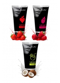 Набор из 3 съедобных лубрикантов JUJU (клубника, малина, кокос) - JuJu - купить с доставкой в Ноябрьске