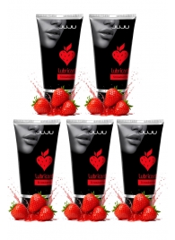Набор из 5 съедобных лубрикантов JUJU со вкусом клубники - JuJu - купить с доставкой в Ноябрьске