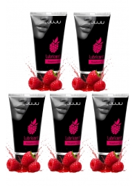 Набор из 5 съедобных лубрикантов JUJU со вкусом малины - JuJu - купить с доставкой в Ноябрьске