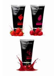 Набор из 3 съедобных лубрикантов JUJU (клубника, малина, вишня) - JuJu - купить с доставкой в Ноябрьске