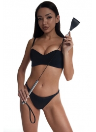 Стек с широким черным кожаным наконечником и металлической ручкой - 67 см. - Crazy Handmade - купить с доставкой в Ноябрьске