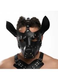 Черная кожаная маска «Собака» - Crazy Handmade - купить с доставкой в Ноябрьске