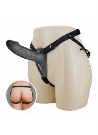 Черный полый мужской страпон London - 16,8 см. - Baile - купить с доставкой в Ноябрьске