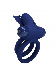 Синее эрекционное кольцо с вибростимуляцией клитора - Baile - в Ноябрьске купить с доставкой
